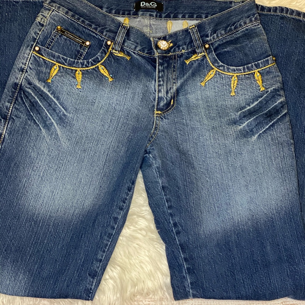 Dolce and Gabbana Embroidered Jeans